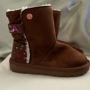 Nautica Toddler Boots (Size 10) - Stylish Brown with Star Accents, Like New!